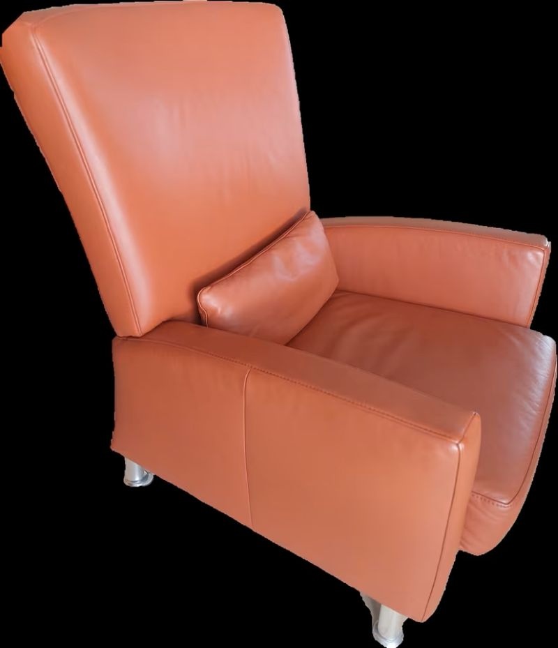 Sedací souprava kožená 3+1+taburet - pěkný stav - 4