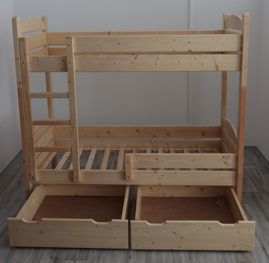 Dřevěná pevná patrová postel Petr - 4