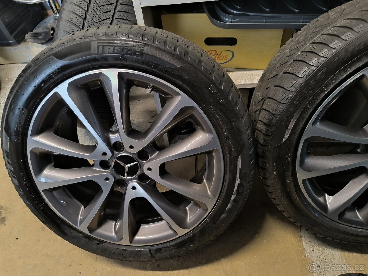 ALU kola Mercedes E 5x112 r18 Originál,zim.pneu+TPMS - 4