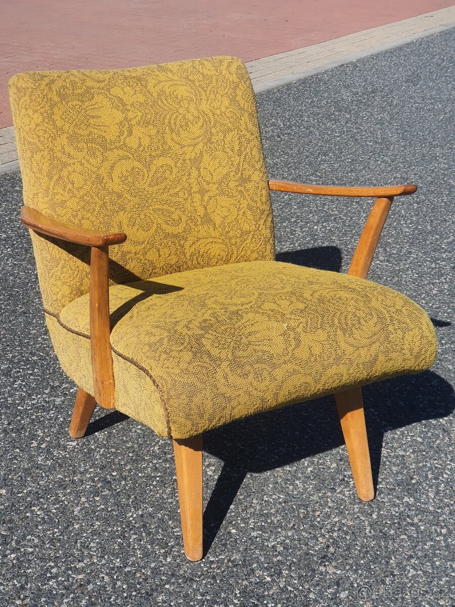 retro 2ks látkové křeslo ČSSR 1970 - 1980 socializmus - 4