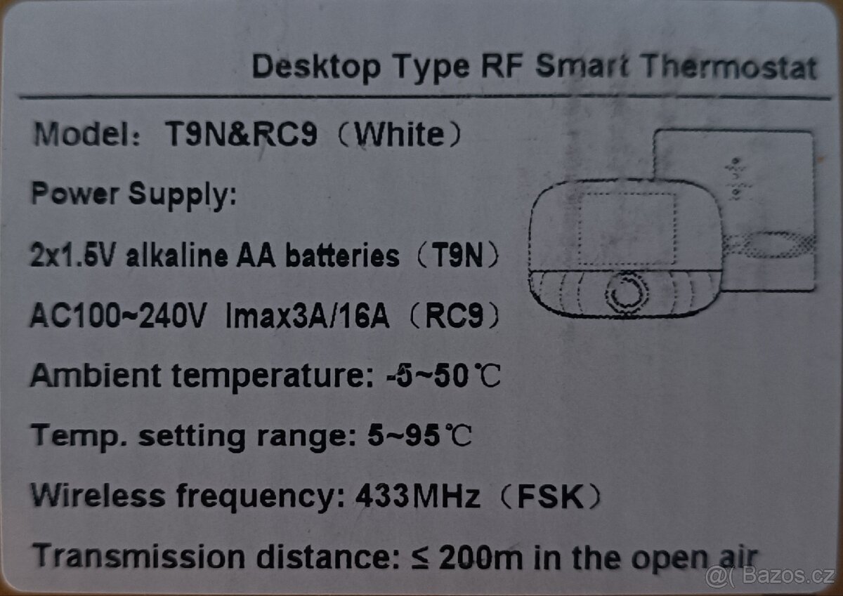 BOT-T9N bezdrátový kotlový termostat - 4