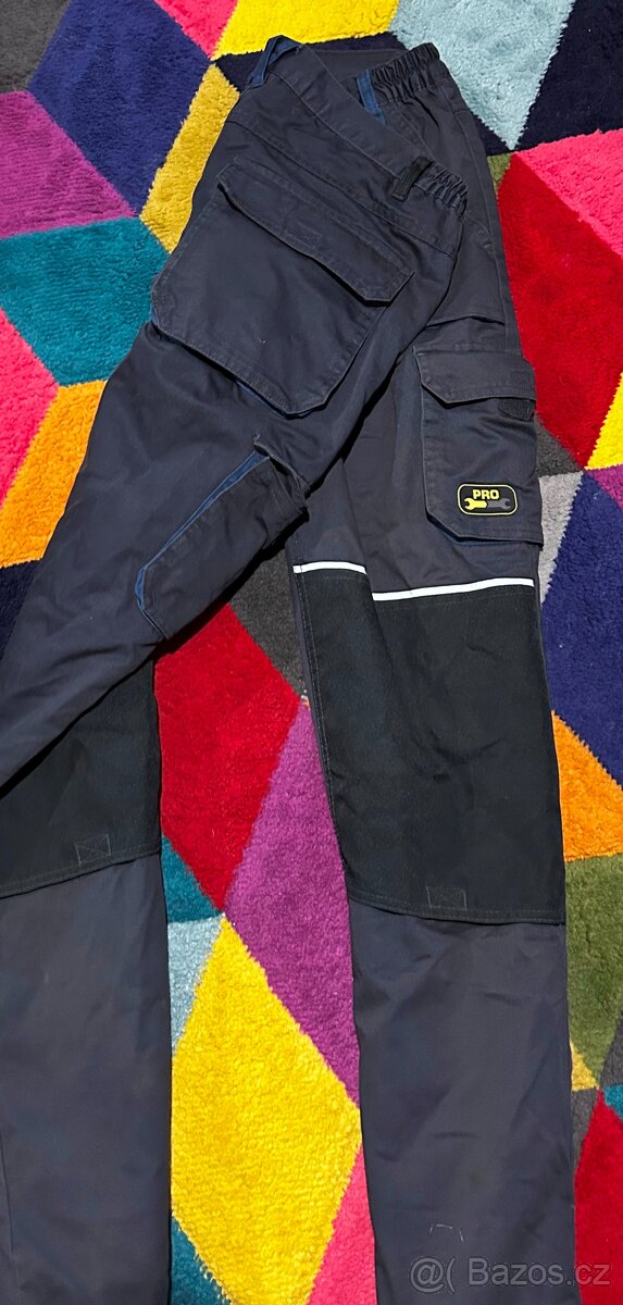 PROFI SILNÉ PRACOVNÍ PÁNSKÉ KALHOTY- VYSTUŽENÁ KOLENA L💪🏽 - 4