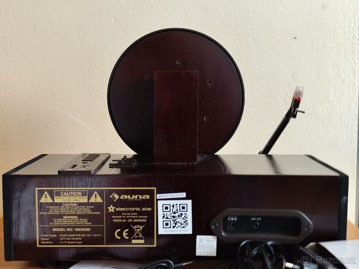 Retro vertikální gramofon- Nový - 4