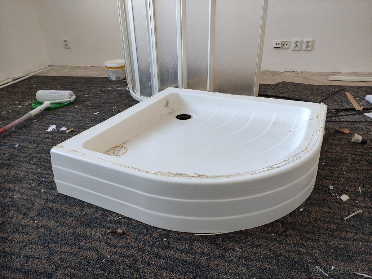 sprchová akrylátová vanička + zástěna - 4