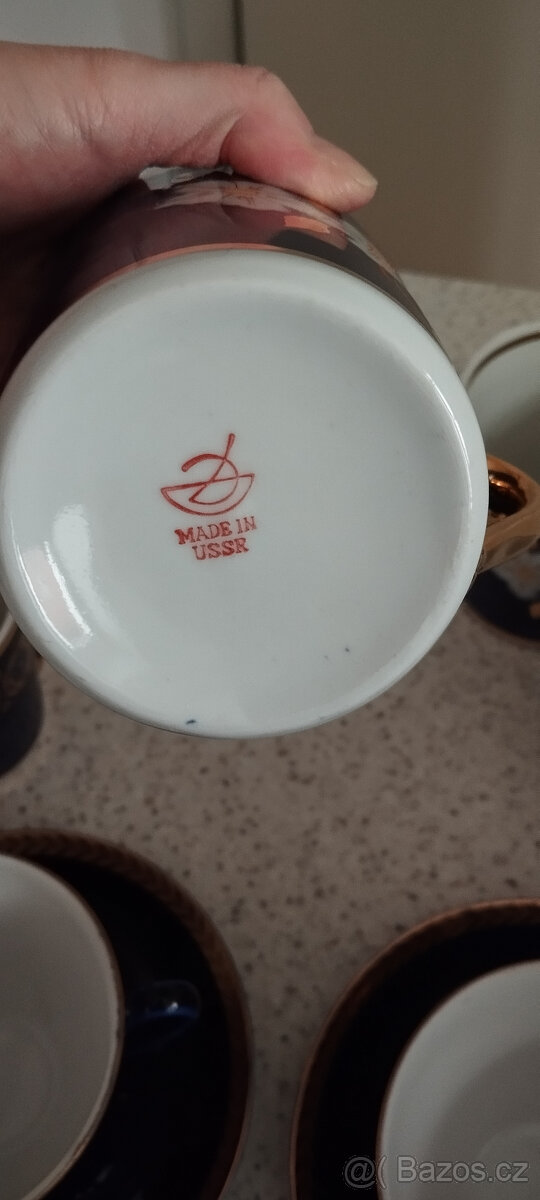 Sada 2x kobaltový hrnek s květem jablka z 60. let - 4