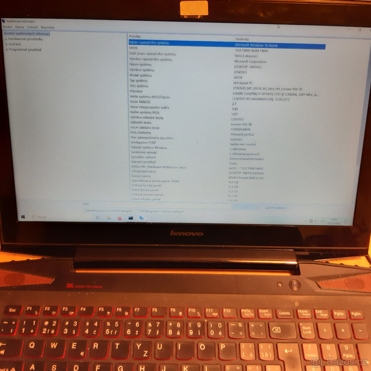 Prodám velký notebook Lenovo Y50-70 - 4