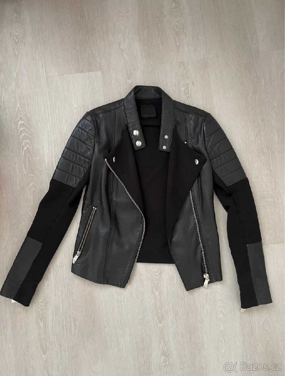 Černá kožená bunda Pinko - 4