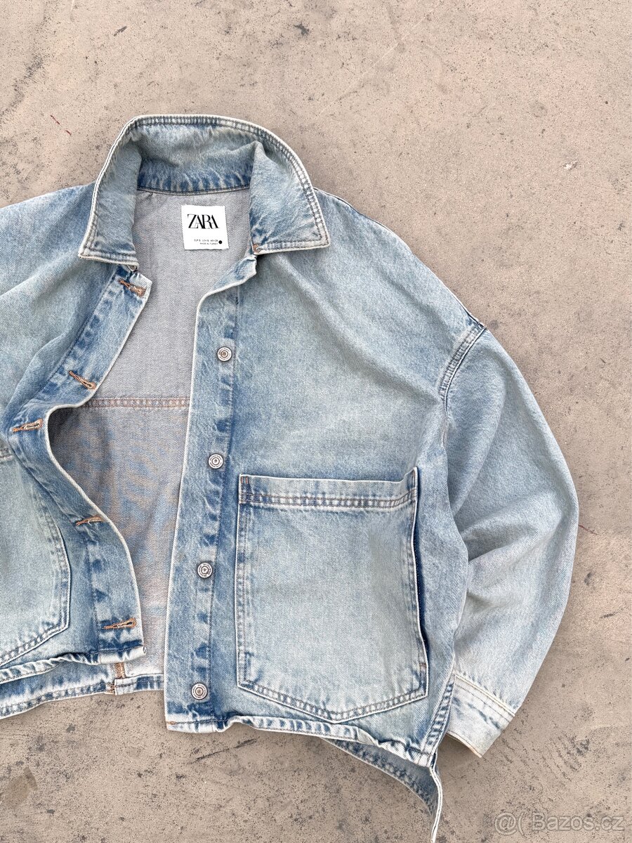 ZARA džínová bunda – světle modrá | oversized boxy - 4