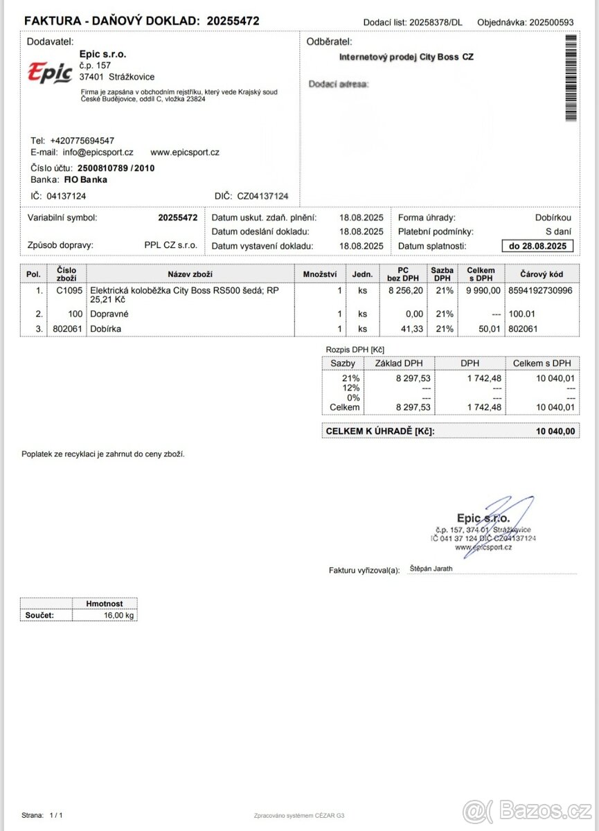 Elektrokoloběžka City Boss RS500 - 4