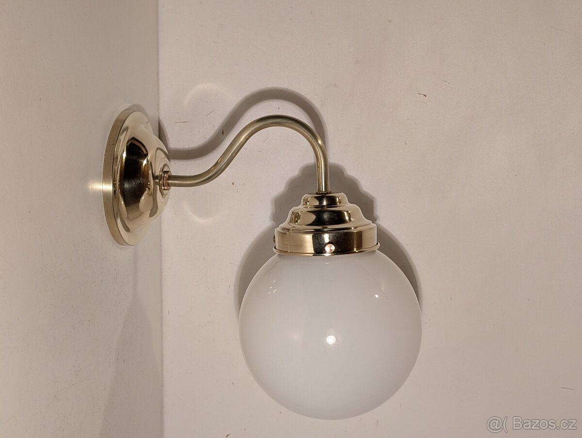 mosazná lampa, lampička ,opálová koule, až 6 kusů - 4