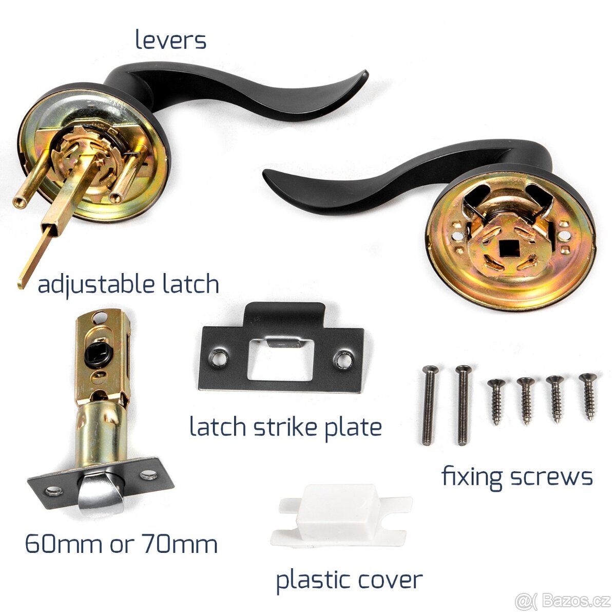 Set černých klik se zámkem, klíčky - 4