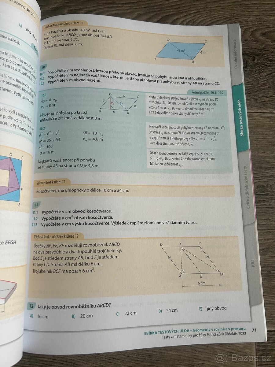 Učebnice nová - Testy z Matematiky na přijímací zkoušky - 4
