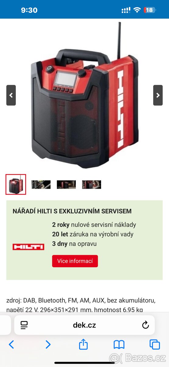 Rádio AKU Hilti RC 6-22 Nuron + baterie B22 85 - 4