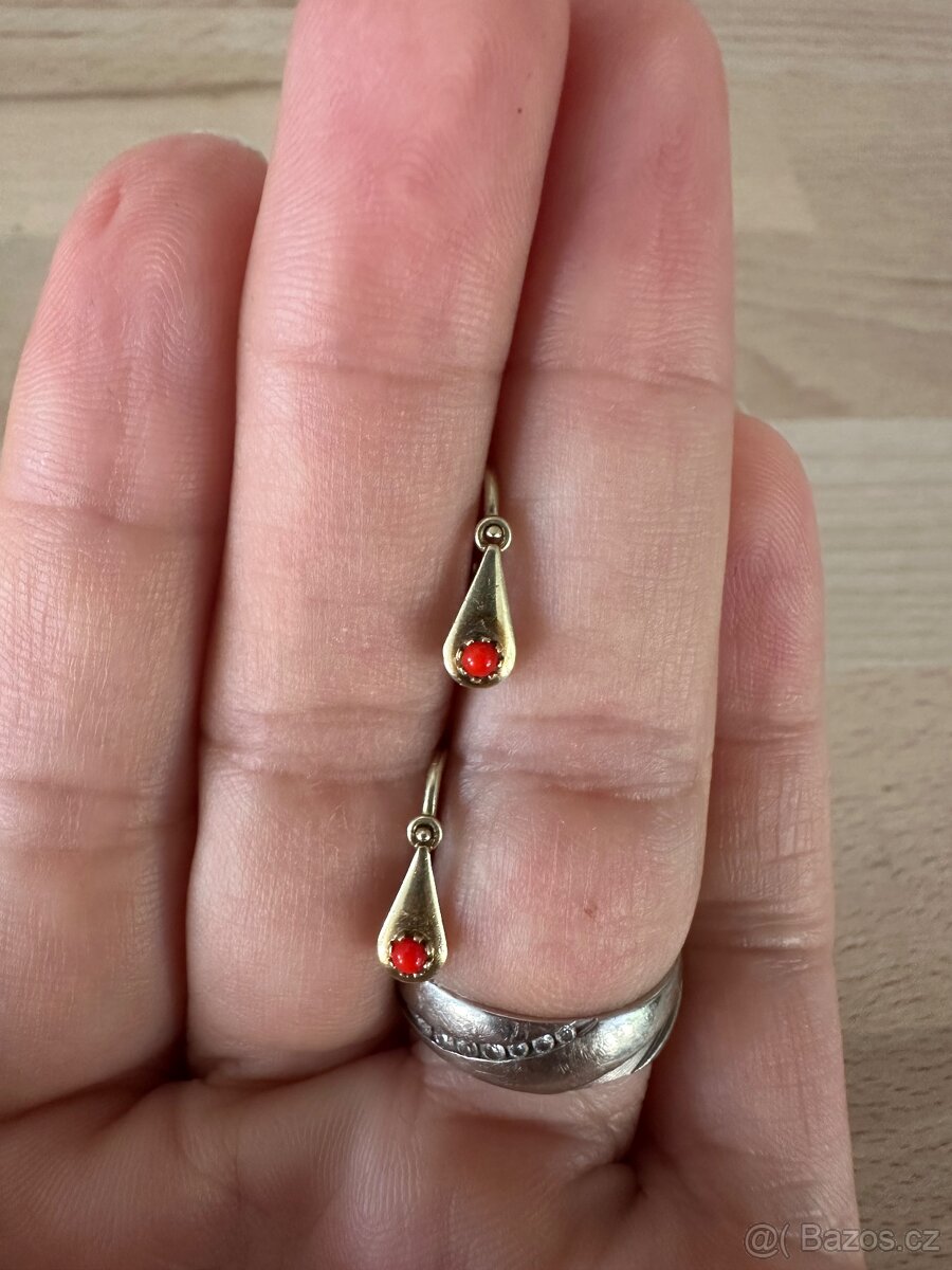 Zlaté dětské starožitné náušnice - 4