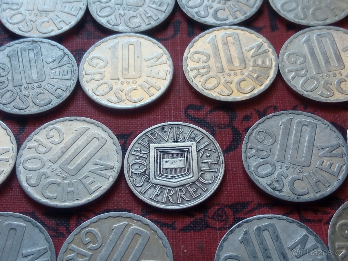 STŘÍBRNÝ 1/2 SCHILLING+10 GROSCHE-20 KS - 4