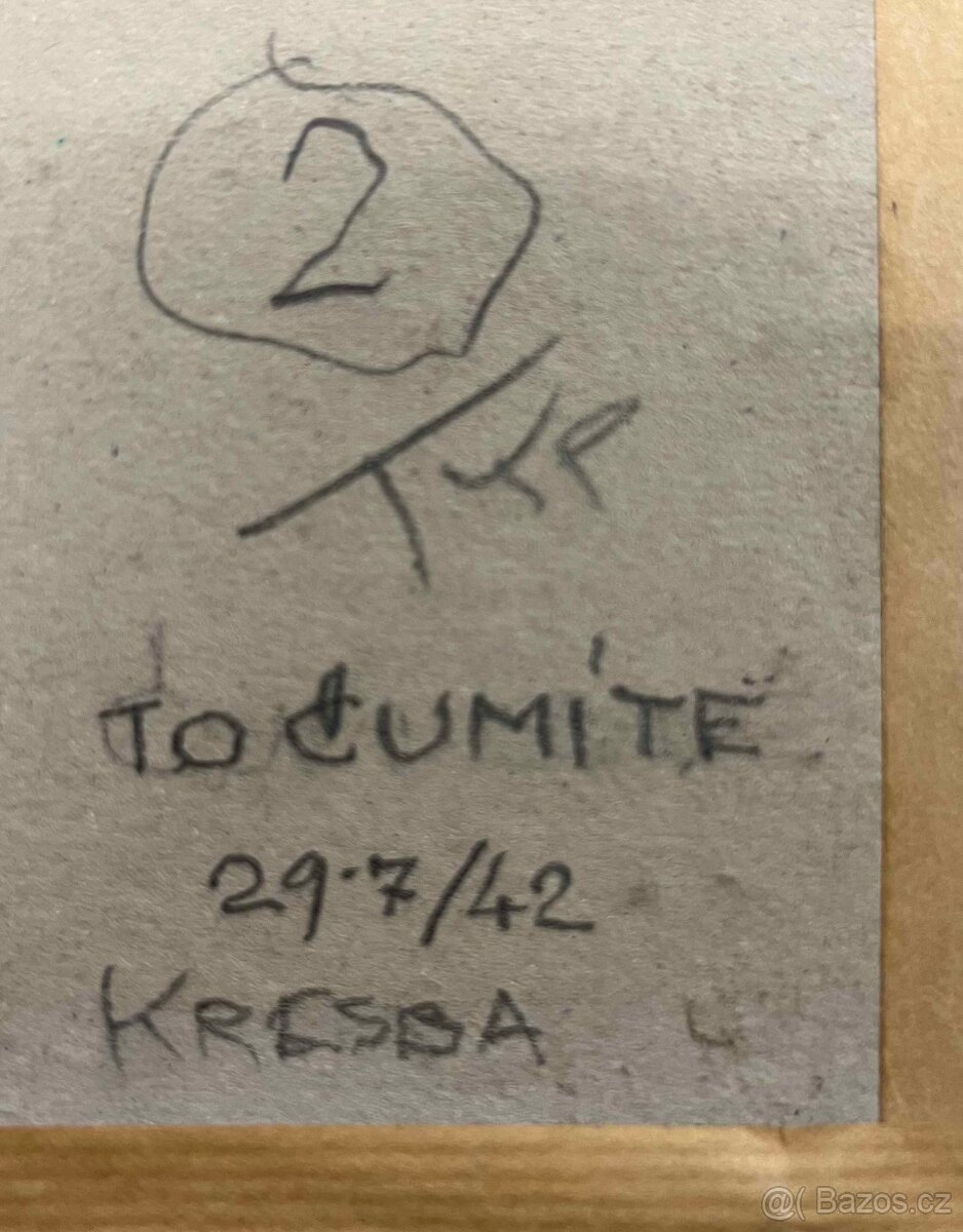 Obraz originál tempera autor Karel Typovský známý architekt - 4