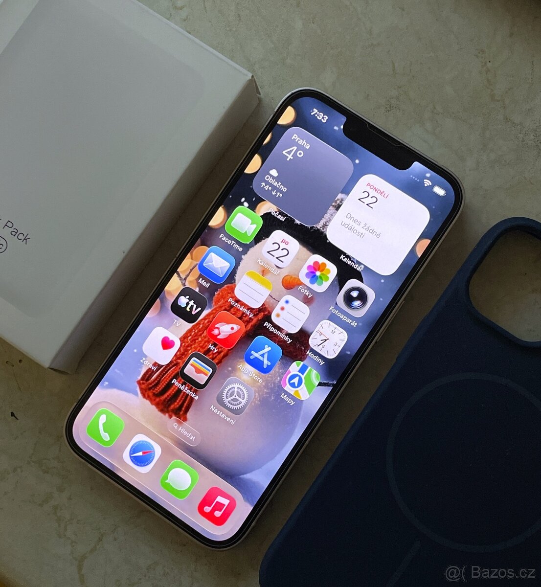 TOP STAV - Apple Iphone 13 128GB růžový baterie 100% - 4