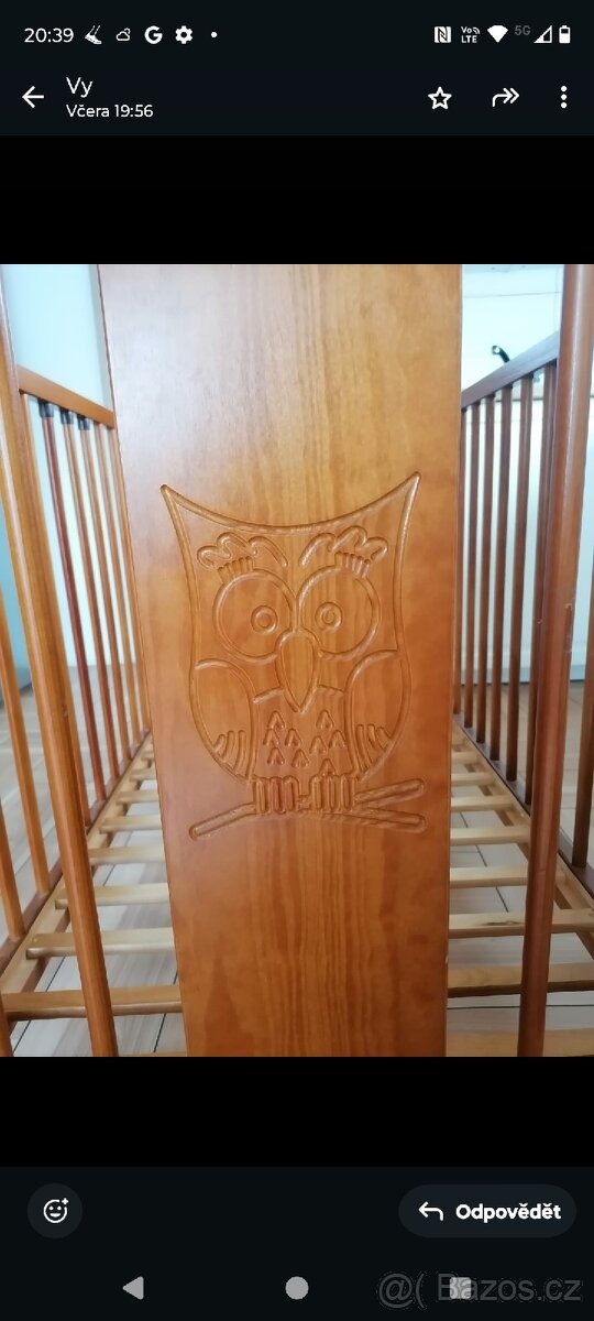 Dřevěná dětská postýlka - 4