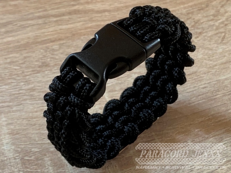 Paracord náramek (19 cm) black - 4