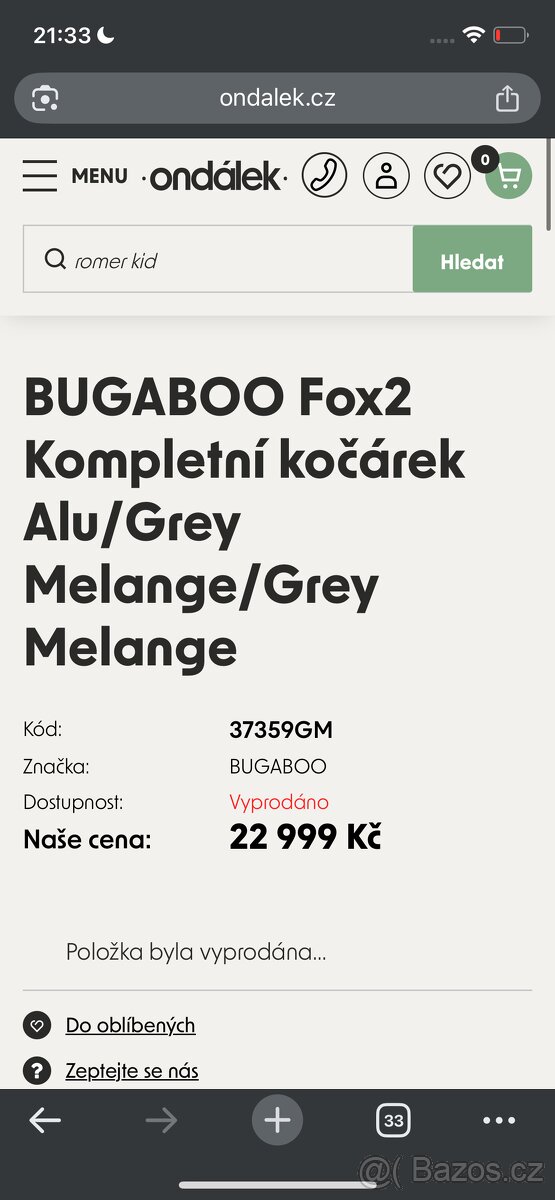 SLEVA 70%_Bugaboo fox 2 like new - 4