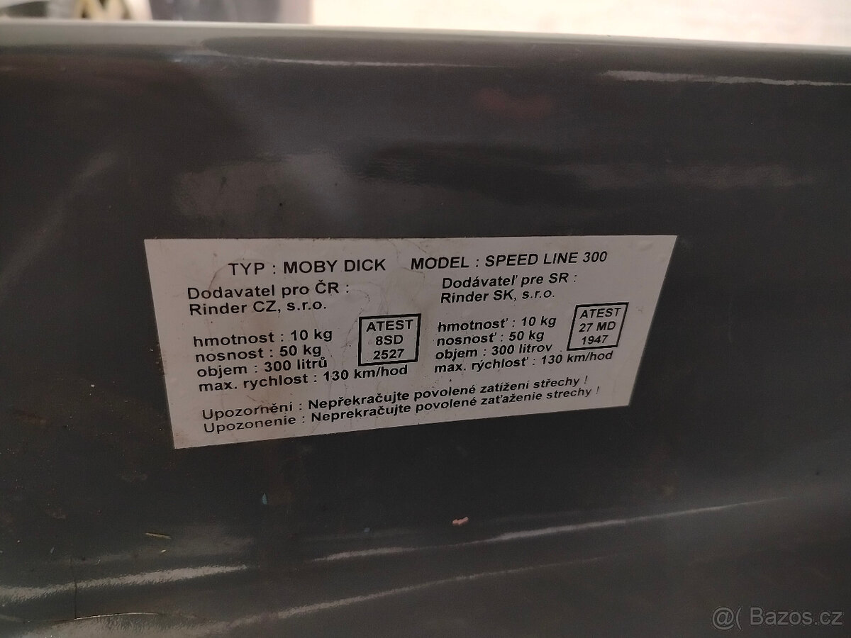 Střešní box Moby Dicky - model Speed Line 300 - 4