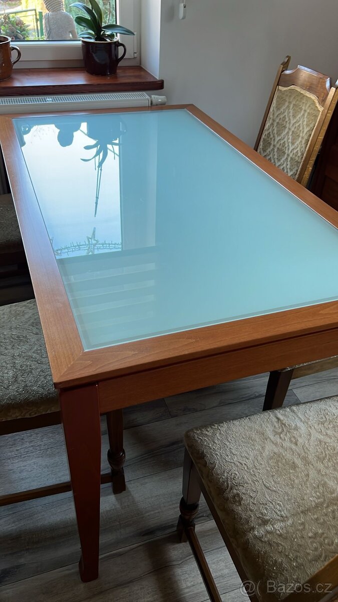 Jídelní rozkládací stůl+6x židle - 4