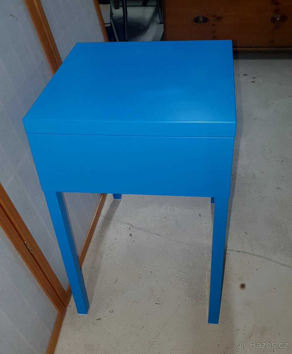 Modrý noční stolek zn.Ikea - 4