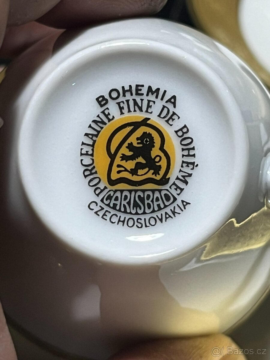starožitný čajový/kávový servis bohemia - 4