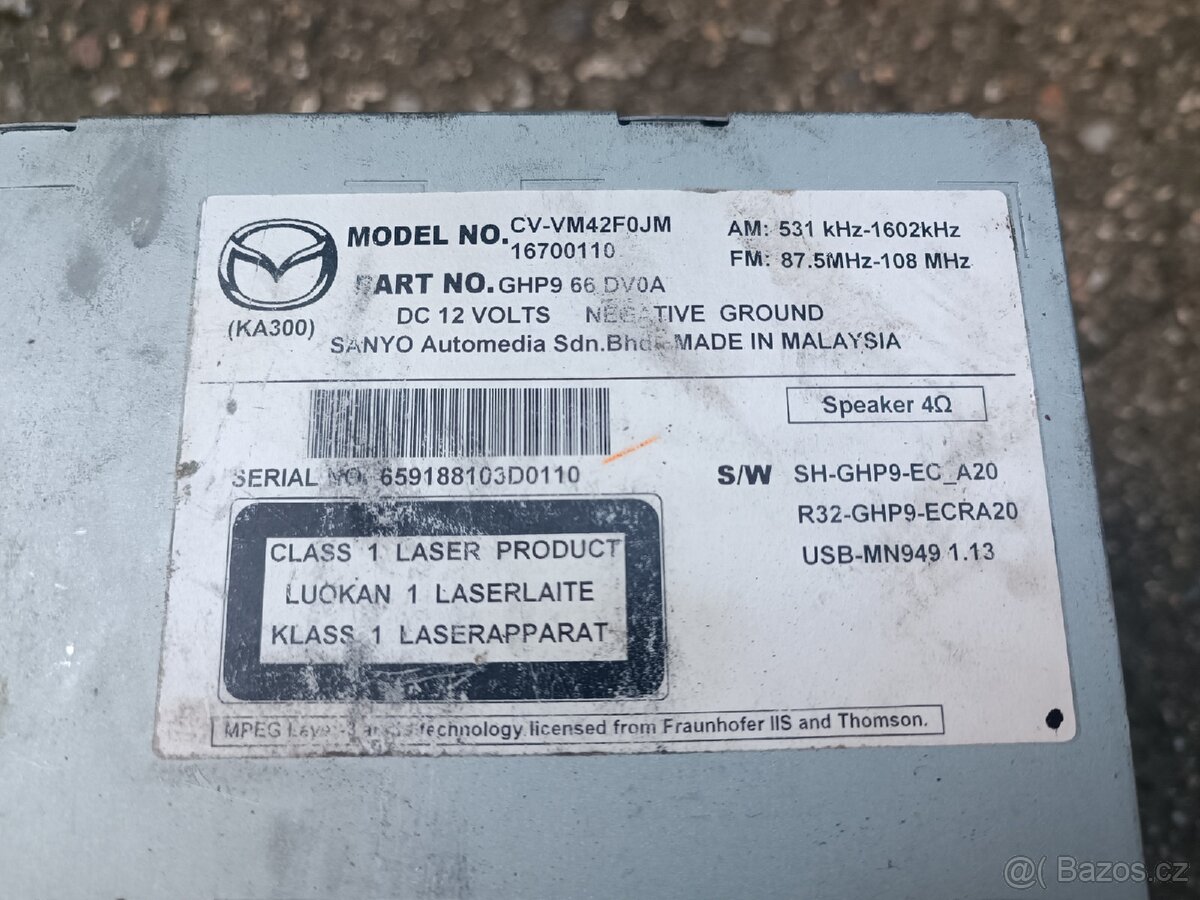 Originální autorádio Mazda CX5 2012 - 4