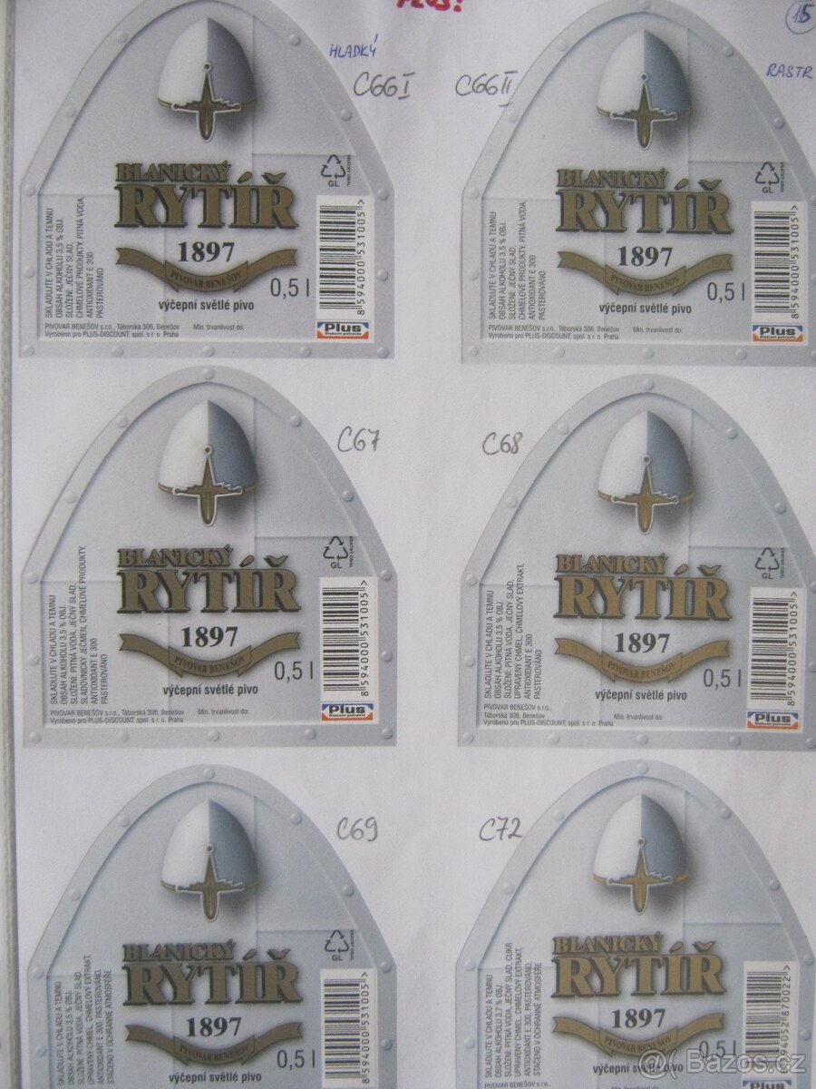 152x katalogová sbírka pivní etikety Benešov 1997-2004 - 4