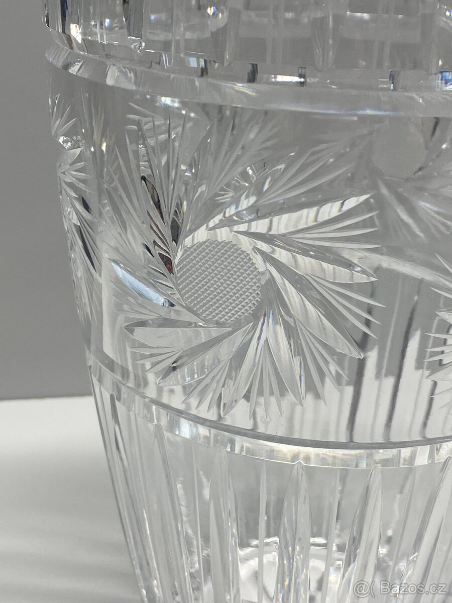 váza velká křišťálová váza broušená sklárna poděbrady - 4