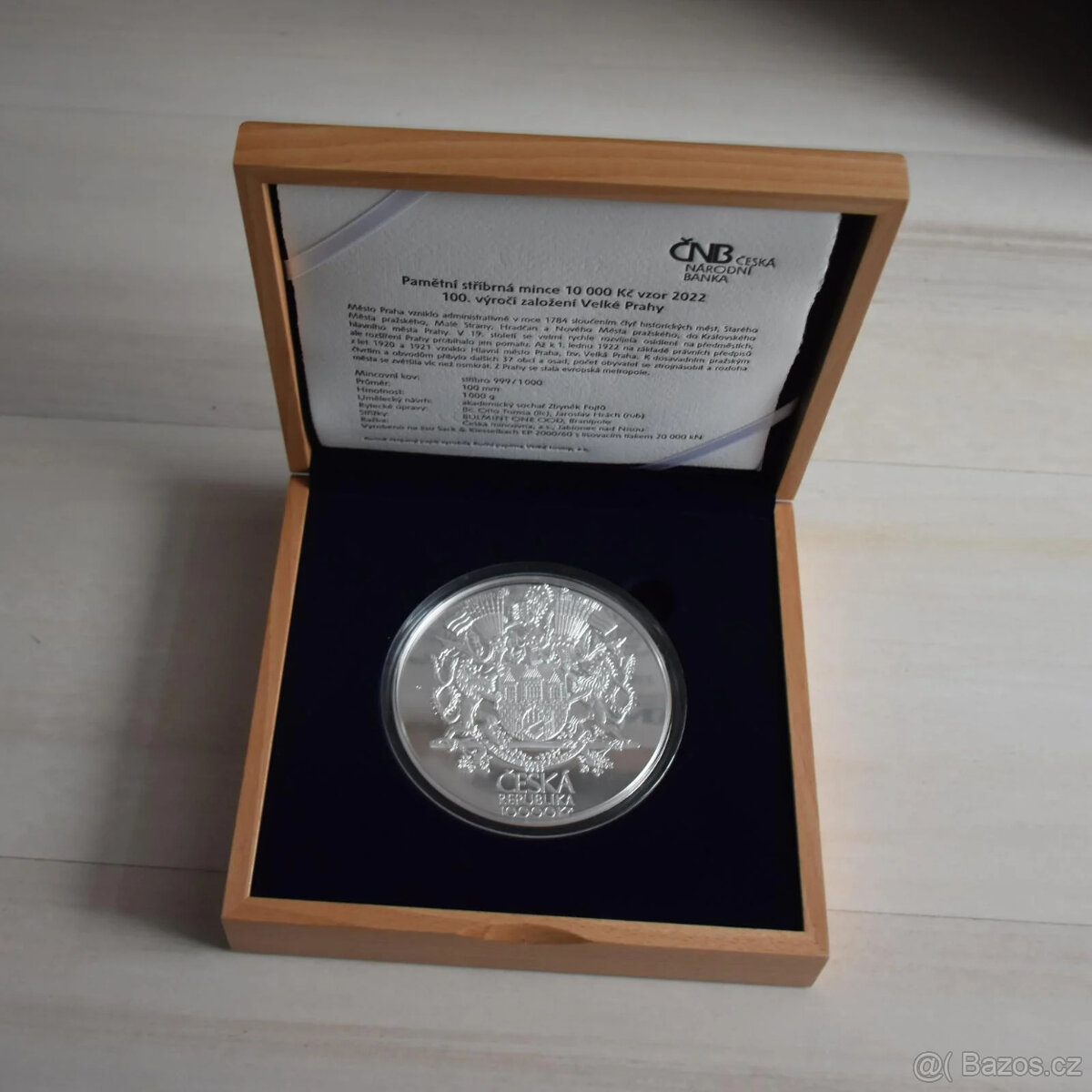 Stříbrná mince 10000 Kč Založení Velké Prahy 1 kg, proof - 4