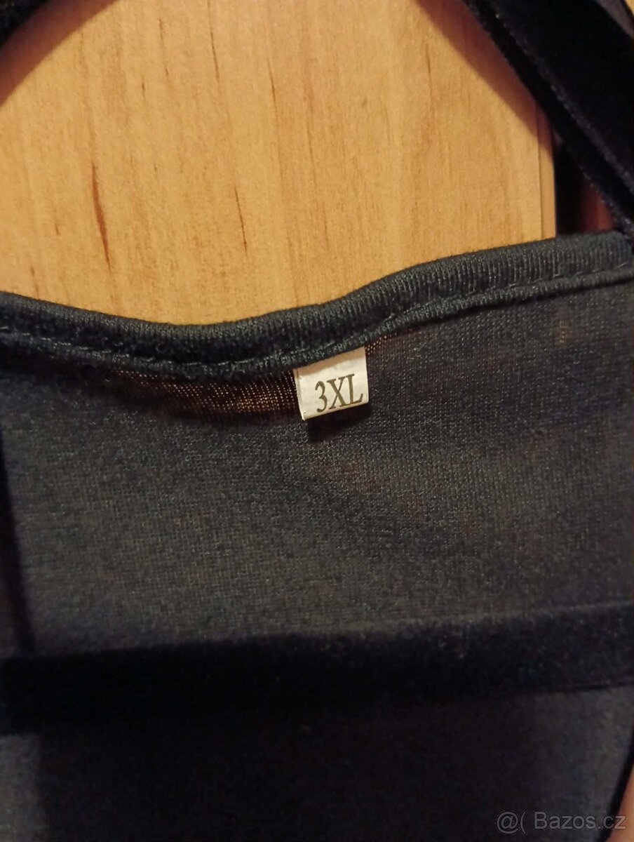 Lehké černo-modré šaty se šněrováním - 4