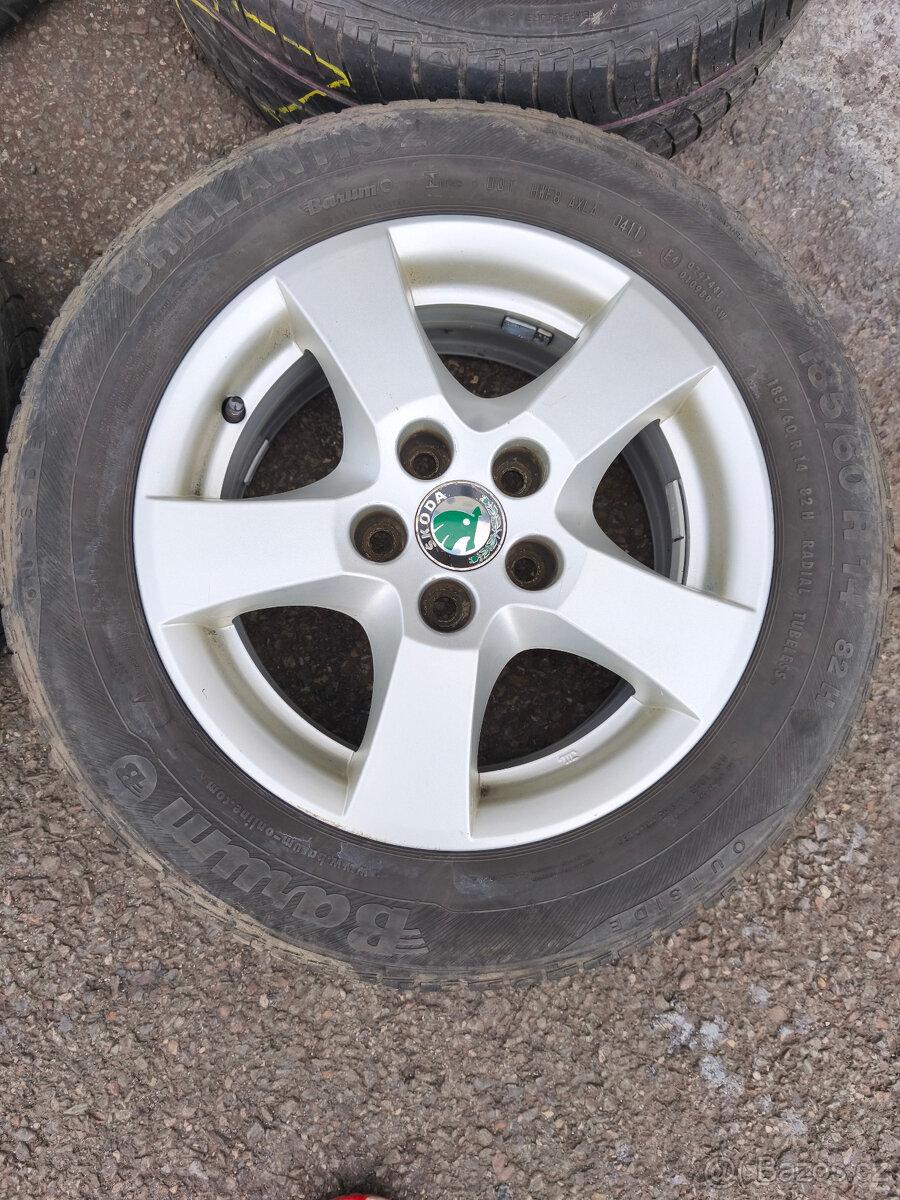 Alu kola ŠKODA 6X14 ET43 Fabie VČETNĚ PNEU - 4