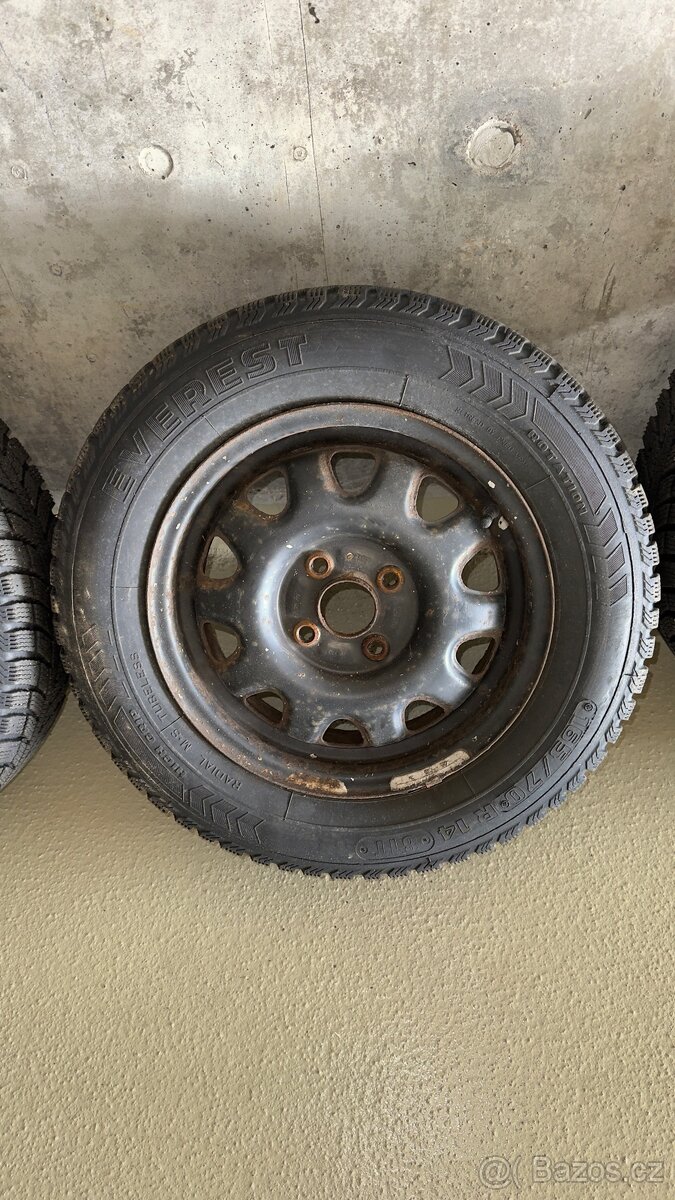 Plechové disky 4x100 R14 pneu vraník - 4