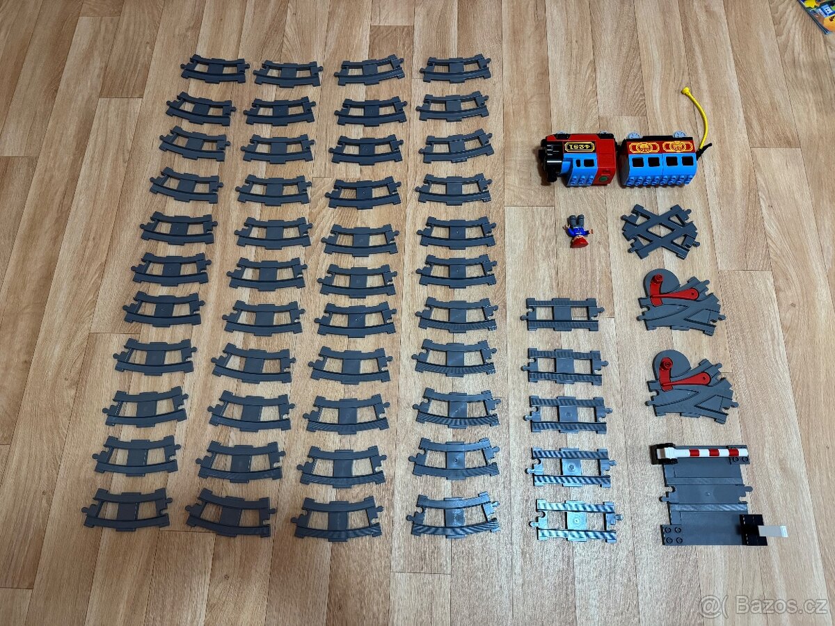 Lego Duplo kompletní železnice, koleje, vagón, lokomotiva,.. - 4