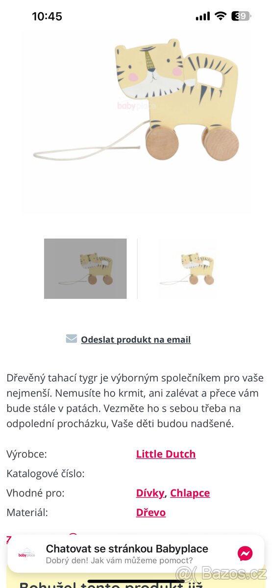 Little Dutch Tahací hračka Tygr - 4