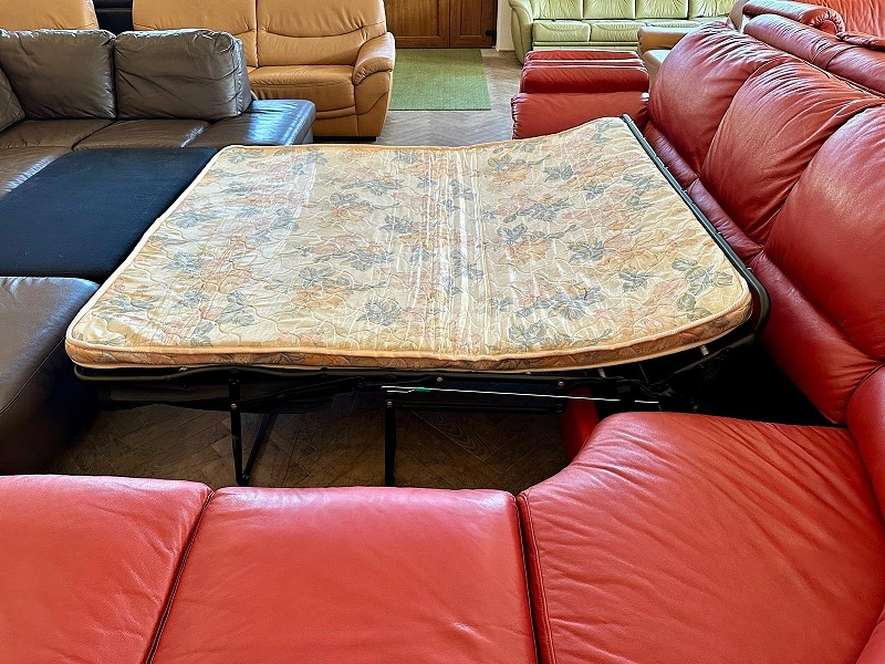 356 Kožená rozkládací rohová sedací souprava sedačka - 4