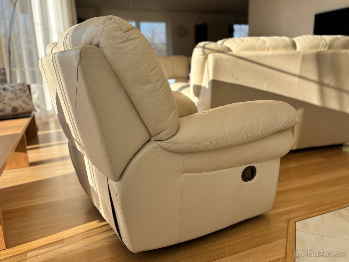 Kožené polohovací křeslo - 4