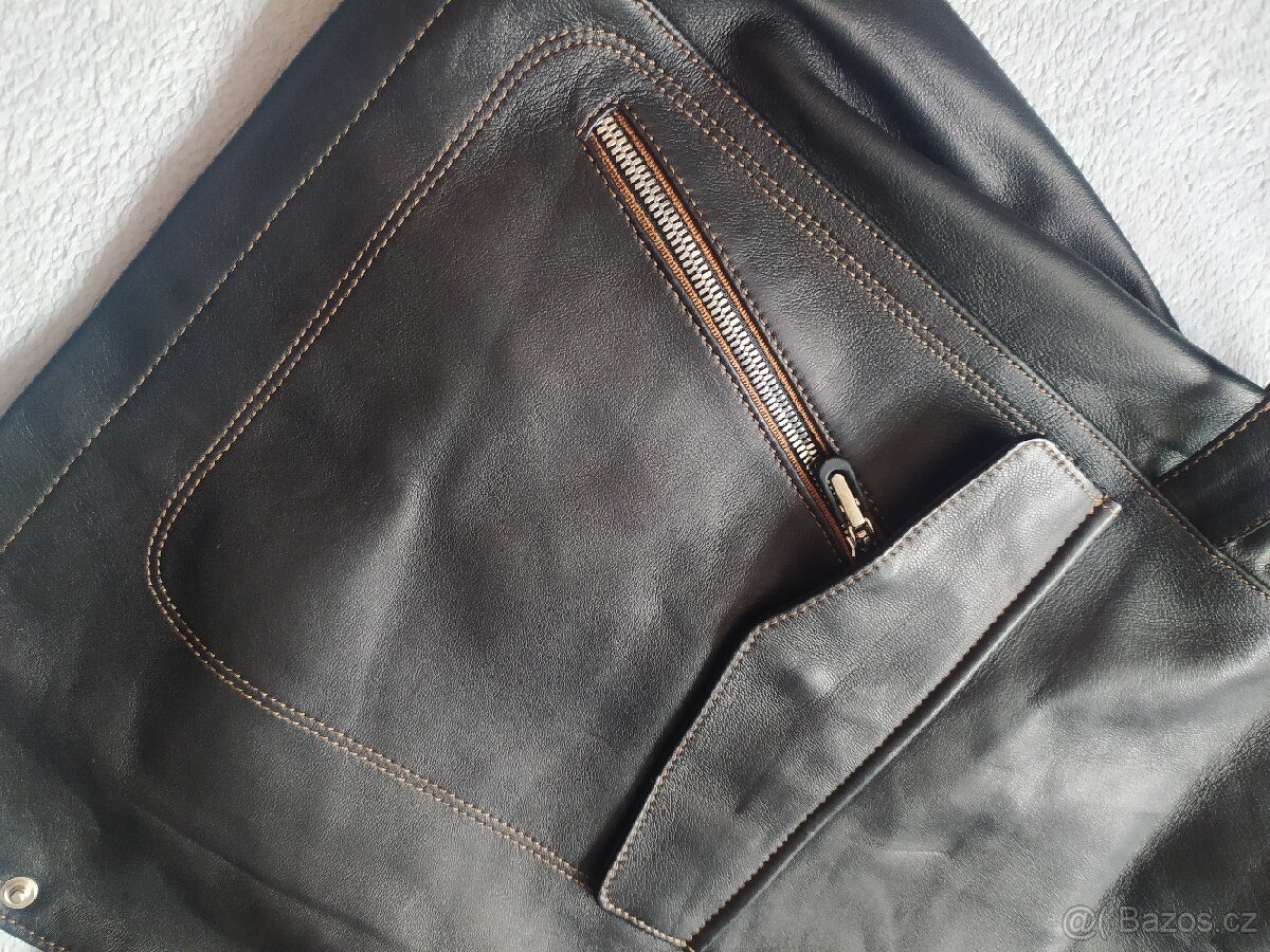 Pánská kvalitní kožená bunda LATINI, velikost XXXL - 4