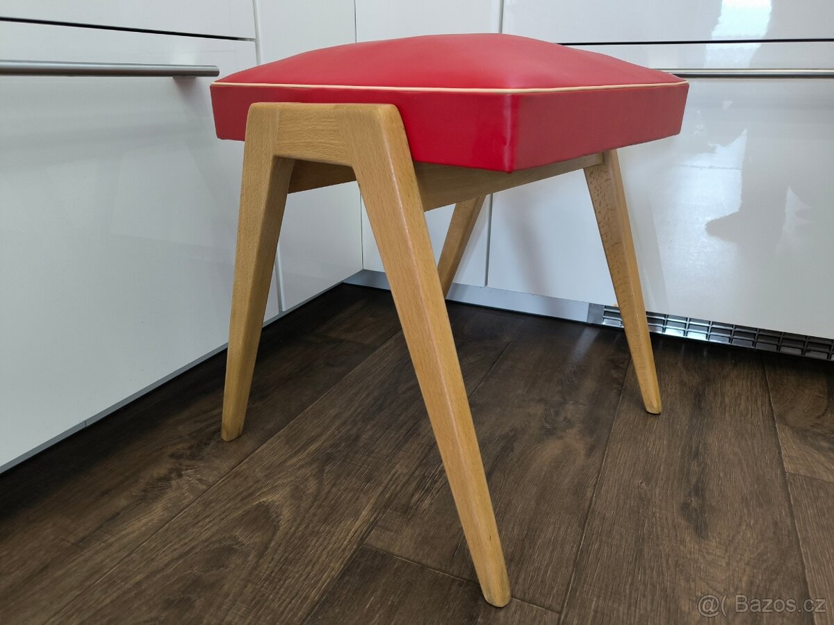 Retro stolička, taburet NDR - Brusel 50. léta - 4