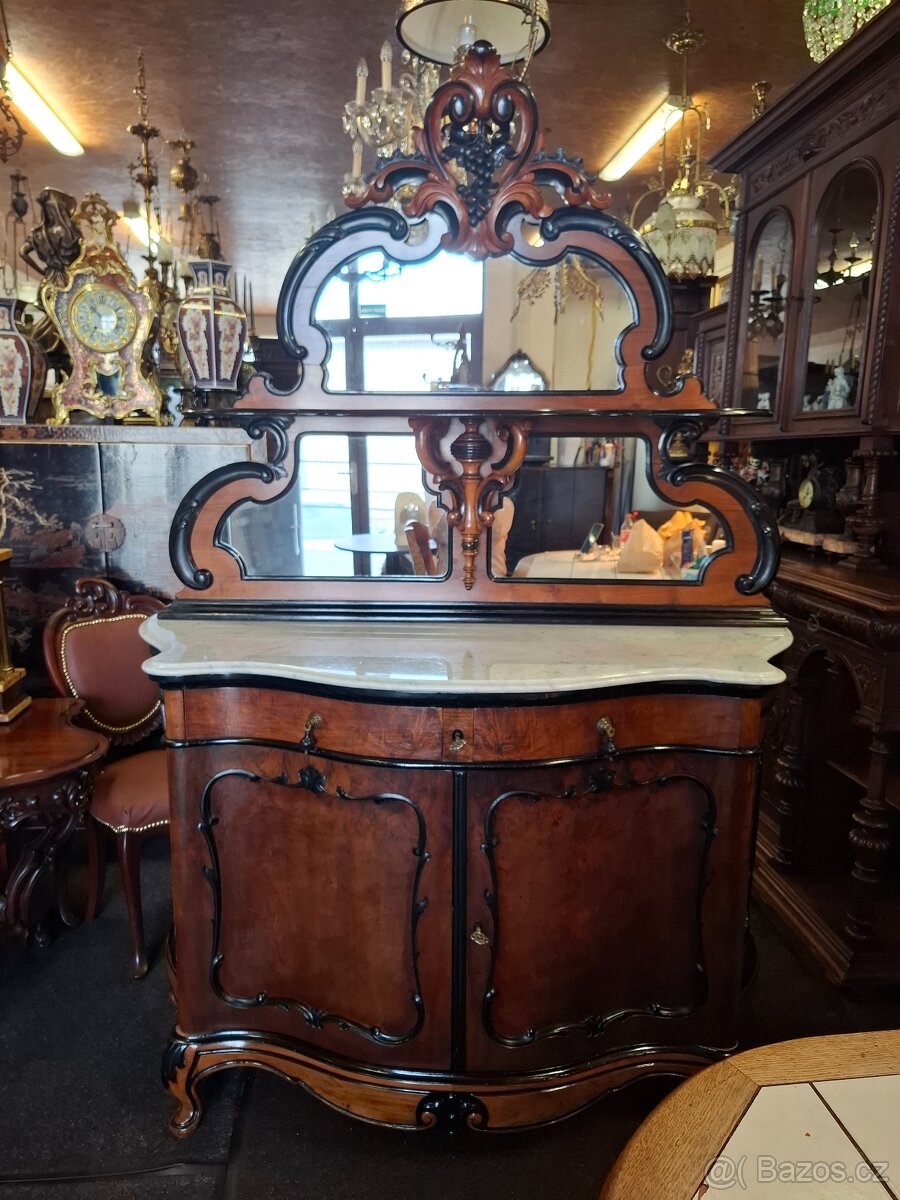 Starožitná komoda s mramorem BIEDERMAIER - 4