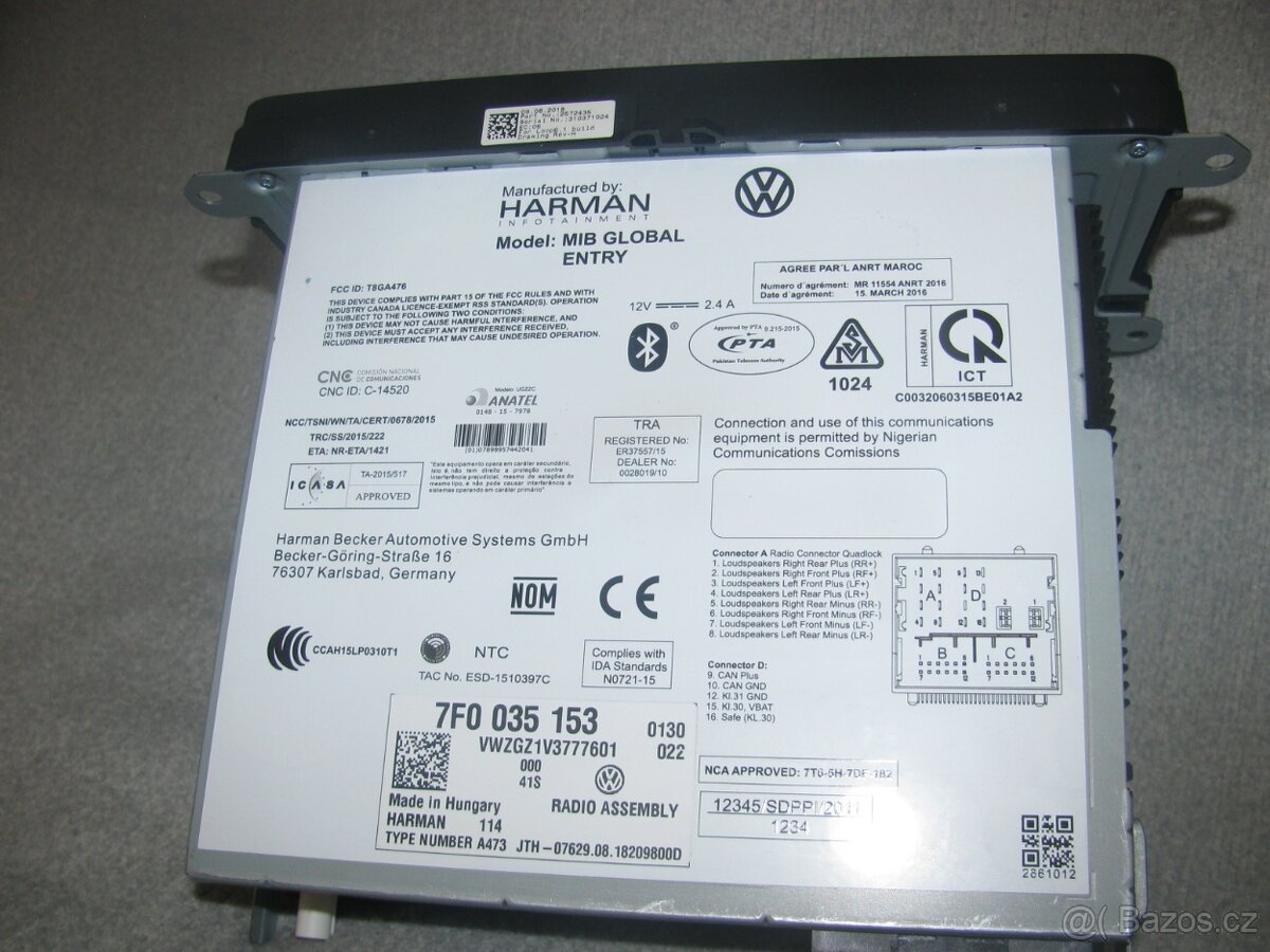 VW radio Transportér ,caddy + Další- Originál - 4