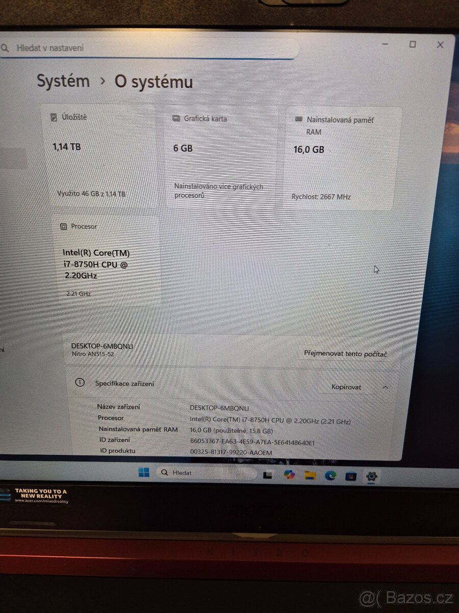 Herní notebook Acer Nitro 5 - 4