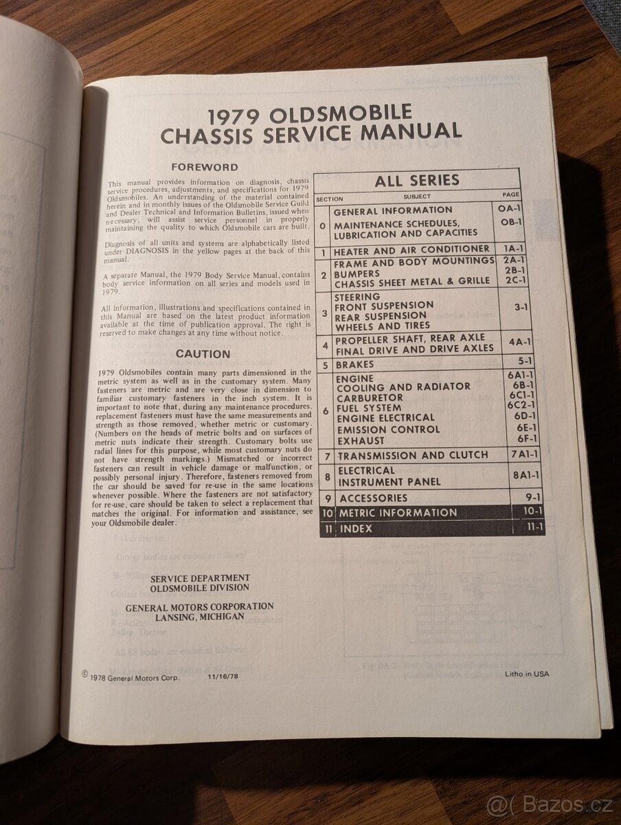 OLDSMOBILE servisní manuál 1979 a FISHER Body service manual - 4