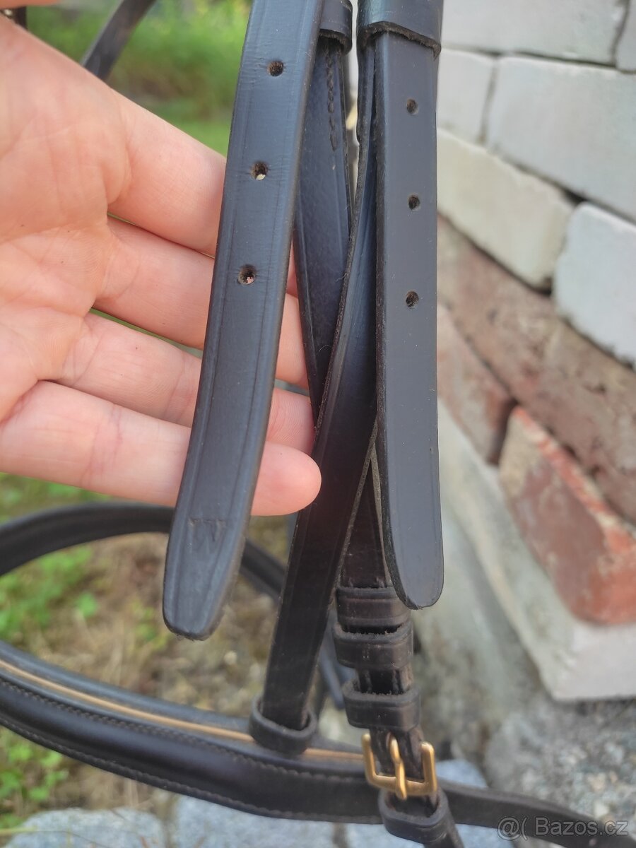 HKM černá uzdečka se zlatým kováním - 4