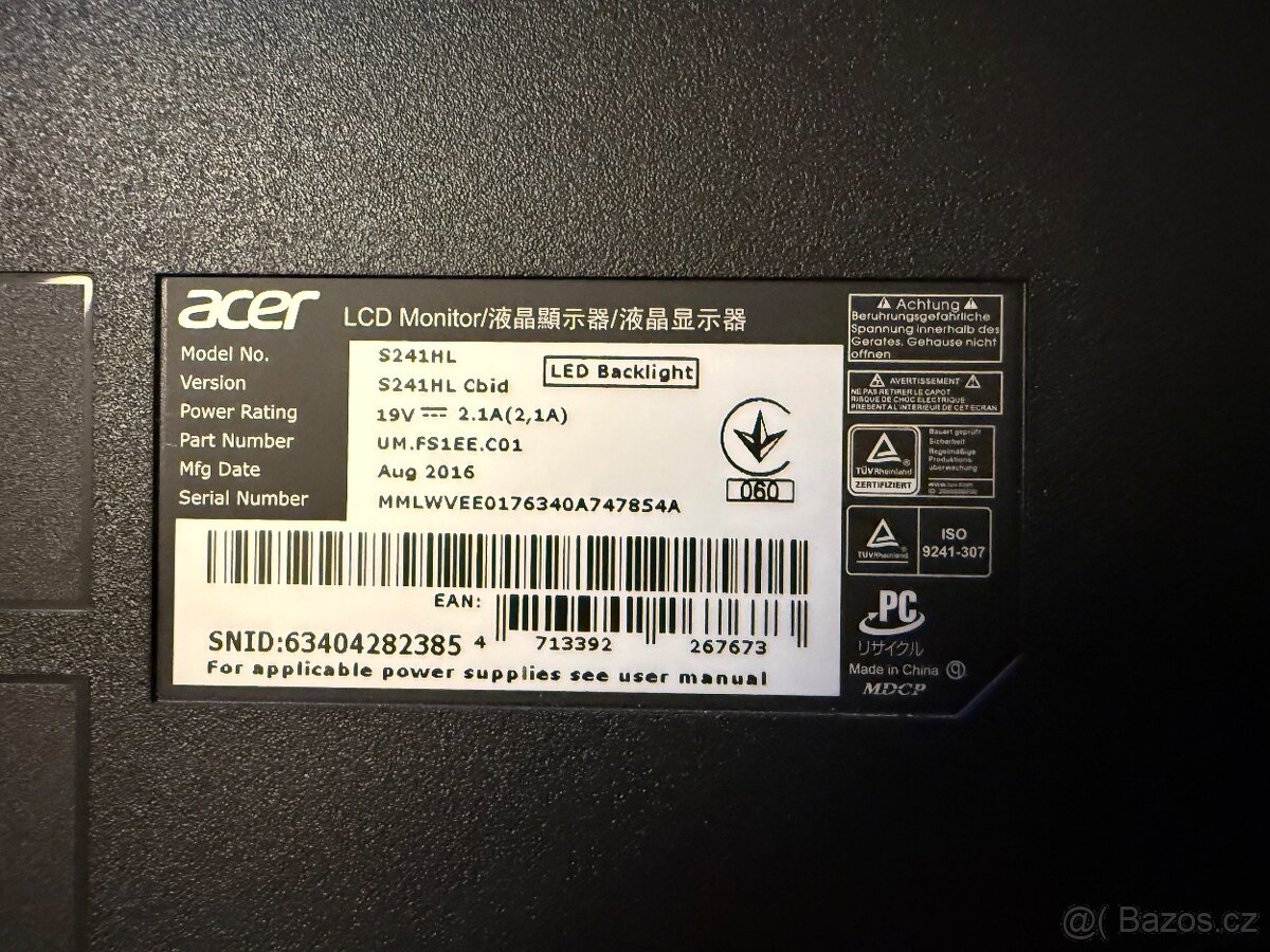 24" Acer S241HLCbid - 4