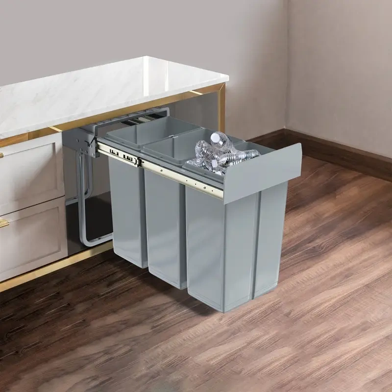 NOVÝ 3 dílný odpadkový koš do kuchyňské linky - 4