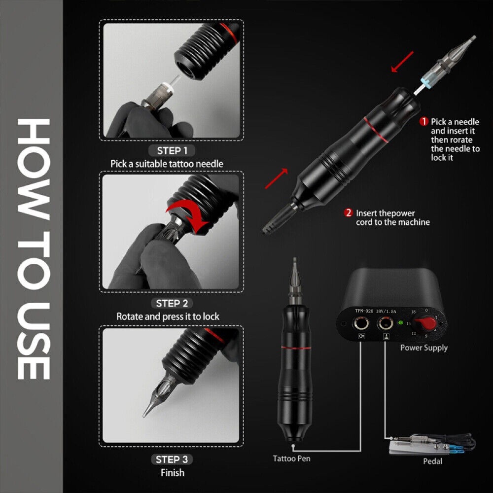 KOMPLETNÍ TETOVACÍ SADA TATTOO SET ROTAČNÍ STROJEK - 4