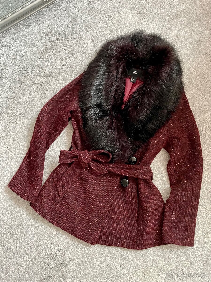Červený jarní/podzimní kabát H&M - 4
